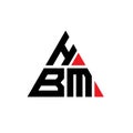 HBM triangle letter logo design with triangle shape. HBM triangle logo design monogram. HBM triangle vector logo template with red Royalty Free Stock Photo