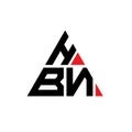 HBN triangle letter logo design with triangle shape. HBN triangle logo design monogram. HBN triangle vector logo template with red Royalty Free Stock Photo