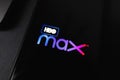 HBO max logo on smartphone screen.