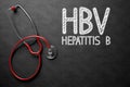 HBV Concept on Chalkboard. 3D Illustration.