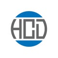 HCD letter logo design on white background. HCD creative initials circle logo concept. HCD letter design