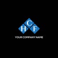 HCF letter logo design on BLACK background. HCF creative initials letter logo concept. HCF letter design Royalty Free Stock Photo