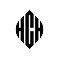 HCH circle letter logo design with circle and ellipse shape. HCH ellipse letters with typographic style. The three initials form a Royalty Free Stock Photo