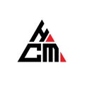 HCM triangle letter logo design with triangle shape. HCM triangle logo design monogram. HCM triangle vector logo template with red Royalty Free Stock Photo