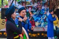 HCMC, Vietnam - Feb 2015: Vietnamese folk music Outdoor performing