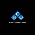 HCO letter logo design on BLACK background. HCO creative initials letter logo concept. HCO letter design