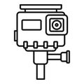 Hd action camera icon, outline style Royalty Free Stock Photo