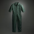 Hd 3d Realistic Green Industrial Coverall On Dark Green Background