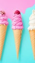 hd ice cream background, colored ice creams on abstract background, ice cream wallpaper, colored ice creams Royalty Free Stock Photo
