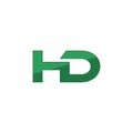 HD letter Logo Design icon isolated on white background Royalty Free Stock Photo
