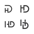 hd letter logo vector icon simple vector illustration Royalty Free Stock Photo