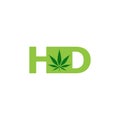 HD letter Type Logo Design. Marijuana concept