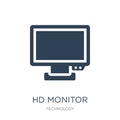 hd monitor icon in trendy design style. hd monitor icon isolated on white background. hd monitor vector icon simple and modern Royalty Free Stock Photo