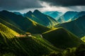 An HD panorama of Maehongson, Thailand, showcasing its breathtaking layers of mountain forest landscape against the backdrop of a