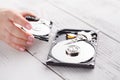 Hdd drives in hands Royalty Free Stock Photo