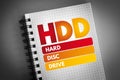 HDD - Hard Disc Drive acronym Royalty Free Stock Photo