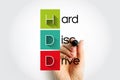 HDD Hard Disc Drive - electro-mechanical data storage device that stores and retrieves digital data, acronym text concept Royalty Free Stock Photo