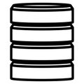 HDD, hard disk drive, mainframe computer stacked cylinder icon. Server, webhosting, webhost concepts