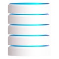 HDD, hard disk drive, mainframe computer stacked cylinder icon. Server, webhosting, webhost concepts