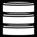 HDD, hard disk drive, mainframe computer stacked cylinder icon. Server, webhosting, webhost concepts