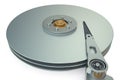 HDD, Hard Disk Drive view inside Royalty Free Stock Photo