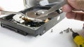 HDD harddisk file save record hand part of concept