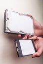 Hdd in hsnds Royalty Free Stock Photo