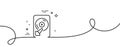 Hdd line icon. Computer memory component sign. Data storage. Continuous line with curl. Vector Royalty Free Stock Photo