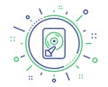 Hdd line icon. Computer memory component sign. Data storage. Vector Royalty Free Stock Photo