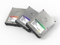 HDD. Three ATA Hard disk drive. 3d Royalty Free Stock Photo