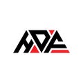 HDF triangle letter logo design with triangle shape. HDF triangle logo design monogram. HDF triangle vector logo template with red Royalty Free Stock Photo