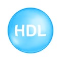 HDL cholesterol type. Good cholesterin. High density lipoprotein icon isolated on white background. Medical infographic