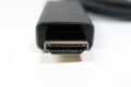 HDMI cable, close up of connector. Royalty Free Stock Photo