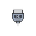 HDMI cable filled outline icon