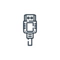 hdmi cable icon vector from hardware concept. Thin line illustration of hdmi cable editable stroke. hdmi cable linear sign for use