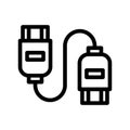 hdmi cable line icon illustration vector graphic Royalty Free Stock Photo