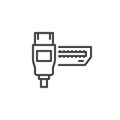 HDMI cable and port line icon Royalty Free Stock Photo