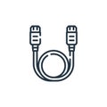 hdmi cable vector icon. hdmi cable editable stroke. hdmi cable linear symbol for use on web and mobile apps, logo, print media. Royalty Free Stock Photo