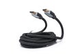 HDMI Cable on a white background, including clipping path. Studio shoot Royalty Free Stock Photo