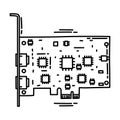 Hdmi card for pc Icon. Doodle Hand Drawn or Outline Icon Style