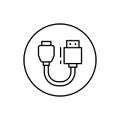 Hdmi, connector icon. Simple line, outline vector elements of connectors and cables icons for ui and ux, website or mobile Royalty Free Stock Photo
