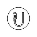 Hdmi, connector icon. Simple line, outline vector elements of connectors and cables icons for ui and ux, website or mobile Royalty Free Stock Photo