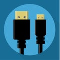 HDMI connectors vector icon