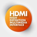 HDMI High Definition Multimedia Interface - connection method that combines both uncompressed audio and video into a single