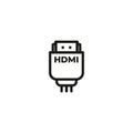 HDMI icon . HDMI 2.0 icon . HDMI cable line icon, outline vector sign, linear style pictogram isolated on white. Symbol, logo Royalty Free Stock Photo