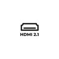 HDMI icon . HDMI 2.0 icon . HDMI cable line icon, outline vector sign, linear style pictogram isolated on white. Symbol, logo Royalty Free Stock Photo