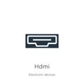 Hdmi icon vector. Trendy flat hdmi icon from electronic devices collection isolated on white background. Vector illustration can Royalty Free Stock Photo