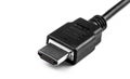 HDMI plug, cable closeup on white background, macro Royalty Free Stock Photo