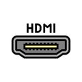 hdmi port color icon vector illustration