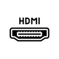 hdmi port glyph icon vector illustration